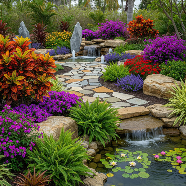 Lush Green Garden Landscape Backyard Design | Sol & Arbor